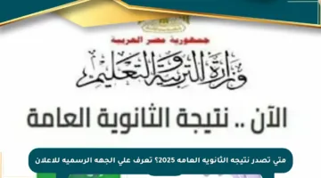 متى تصدر نتيجة الثانوية العامة 2025؟ تعرف على الجهة الرسمية للإعلان